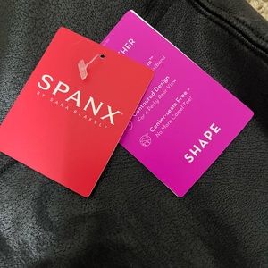 *New with tags* SPANX leggings - black. Shape shapewear. Faux leather.